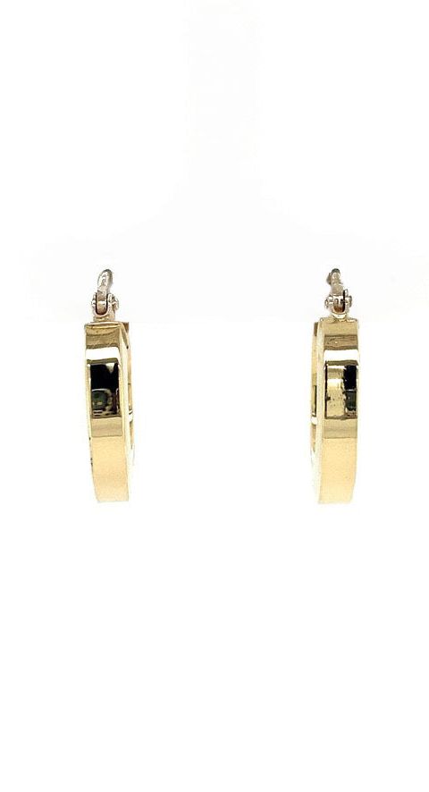 Vintage 18K Gold Smooth Hoop Earrings